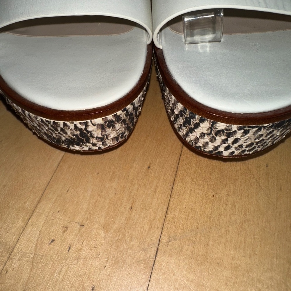 Cole Haan Camdon White/brown reptile platform sandal, 7.5, CB2467 - Picture 6 of 7
